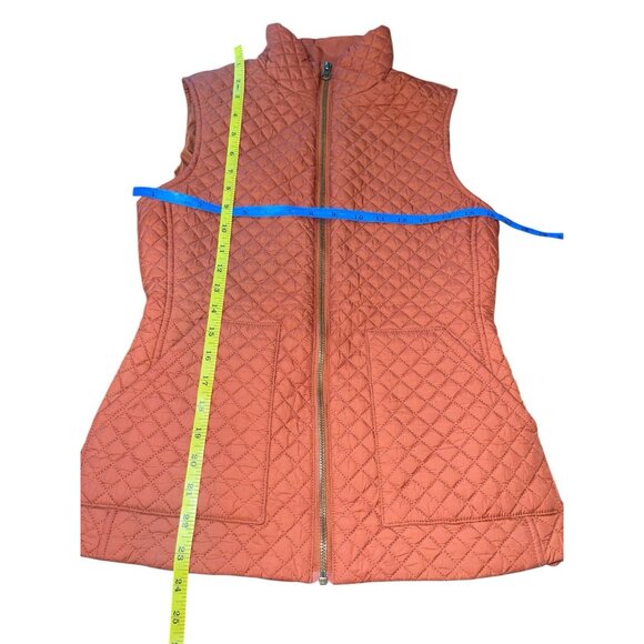 CREMIEUX Women's Size Small Dark Orange Quilted Zip Up Vest - Picture 6 of 12